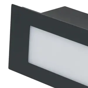 GoodHome Neihart Black Mains-powered Neutral white LED Rectangular Deck light