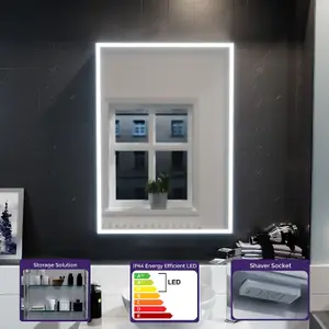 Nes Home LED 500 x 700mm Motion Sensor Mirror Cabinet Wall Mounted Bathroom