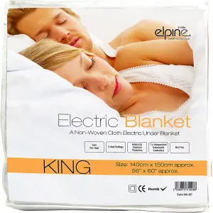 King Size Electric Blanket 140Cm X 150Cm Under Bed Warm Night Machine Washable Heated 3 Heat Settings One Control Overheat Protect