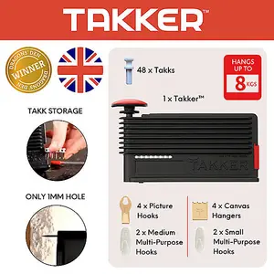 Takker Picture Hanging Kit, holds up to 8kg/ 16.6lbs