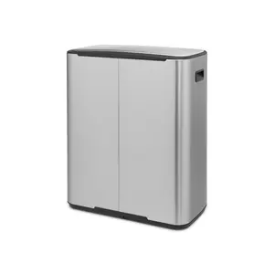 Brabantia Bo 30 Litre + 30 Litre Pedal Bin with Two Inner Buckets Matt Steel