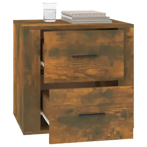 Berkfield Bedside Cabinet Smoked Oak 50x39x47 cm