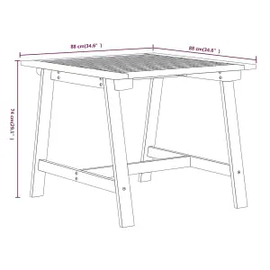 5 Piece Garden Dining Set Solid Acacia Wood