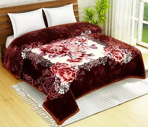 Luxurious 2 Ply Reversible Faux Fur King Size Blanket - Design 4