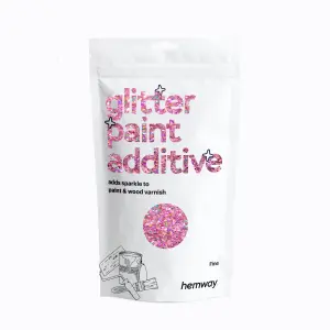 Hemway Glitter for Paint Additive, Pink Holographic Fine Size Flakes 100g Interior Exterior Mix Into Emulsion Paint