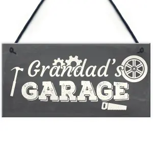 Red Ocean Grandad's Garage Hanging Wall Plaque Novelty Workshop Man Cave Shed Sign Father Gift