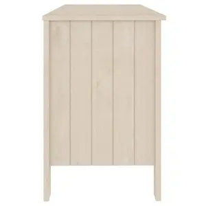 Berkfield Desk Honey Brown 113x50x75 cm Solid Wood Pine