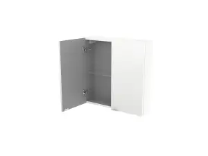 GoodHome Imandra Gloss White Double Bathroom Wall cabinet (H)60cm (W)60cm