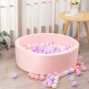 simpa Soft Foam Ball Pit with 200 Balls. Pink 90cm x 30cm