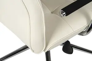 Piano Executive Chair in white bonded leather with gas lift seat height adjustment and tilt