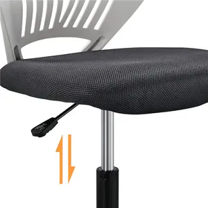 Yaheetech Ergonomic Armless Mesh Office Chair - Dark Grey