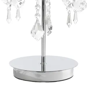 Luminosa Laila Crystal Glass Table Lamp, Chrome