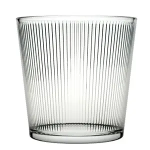 URBNLIVING 13cm Height Clear Round Glass Straight Line Vase Flower Pot