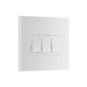 BG White 20A 2 way 3 gang Light Switch