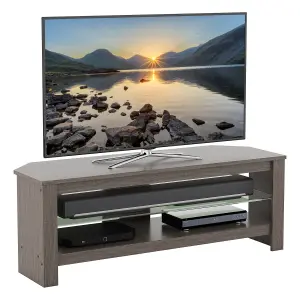 AVF Calibre Plus 1.15m TV Stand with Glass Shelf, for TVs up to 55" - Grey Oak