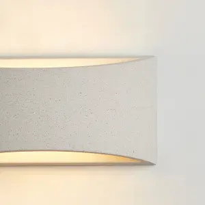 Harper Living White Concrete Art Deco Medium Plaster Indoor Wall Light (14 x 30 x 10cm)