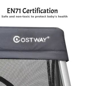 Costway Foldable Baby Crib Lightweight Mesh Toddler Activity Nursery Center