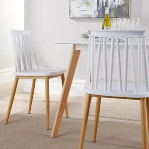 Home Source Trinity Table and 2 White  Lucy Chairs