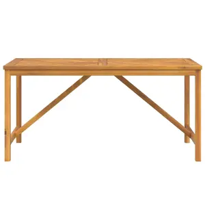 Berkfield Garden Dining Table 150x90x74 cm Solid Wood Acacia