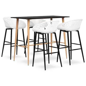 Berkfield 5 Piece Bar Set Black and White