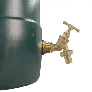 Water Butt Replacement Tap BRASS Metal Lever UK Bib Outlet Barb Quick Hosepipes Brass bib (Barbed) 1"