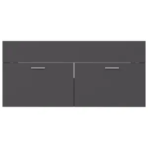 Berkfield Sink Cabinet Grey 100x38.5x46 cm Engineered Wood