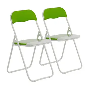 Harbour Housewares - Coloured Padded Folding Chairs - Green - Pack of 2