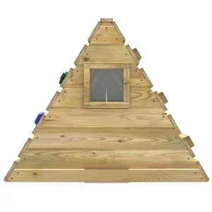 Rebo Mini Wooden Climbing Pyramid Adventure Playset and Den - Green