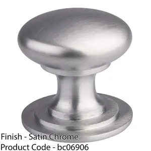 Victorian Tiered Door Knob - 42mm Satin Chrome Cabinet Pull Handle Round Rose