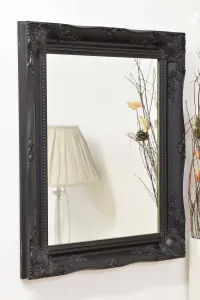 MirrorOutlet Hamilton Black Shabby Chic Design Accent Mirror 61 x 51cm