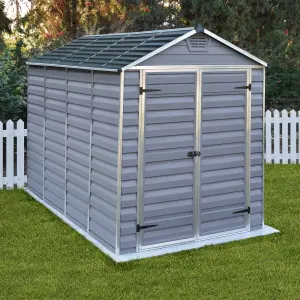 Palram - Canopia Skylight 10x6 ft Apex Dark grey Plastic 2 door Shed with floor