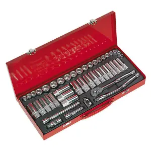 Sealey Deluxe Socket Set 45 Pieces DuoMetric Chrome Vanadium Steel AK692