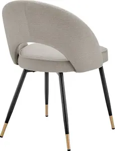 DUSK Lola Set Of 2 Dining Chairs - Linen Look - Stone Grey