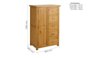 Birlea Woburn 1 Door 1 Drawer Wardrobe Oak