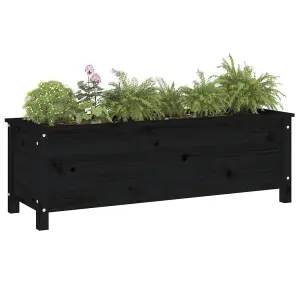 Berkfield Garden Raised Bed Black 119.5x40x39 cm Solid Wood Pine