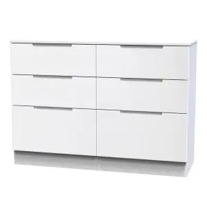 Milan Ready assembled White 6 Drawer Chest (H)785mm (W)1100mm (D)390mm