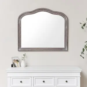 Melody Maison Large Arched Wooden Framed Wall Mirror 90cm x 77cm