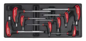 Sealey Tool Tray with T-Handle Ball-End Hex Key Set 8pc TBT06