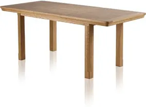 Canterbury Natural Solid Oak Extending Table And 4 Wave Back Chairs With Dappled Beige Seats - Oak Furnitureland