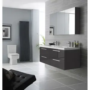 Lehman 1400mm Wall Mount Vanity Unit Grey Gloss