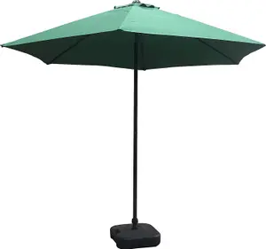 Schallen 2.7m UV50 Sturdy Straight Garden Outdoor Sun Umbrella Parasol- Green