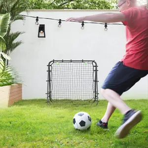 HOMCOM Rebounder Net Football Target Goal with Adjustable Angles, Black