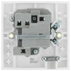 BG White 13A 1 way Raised square profile Screwed Switched Fused connection unit