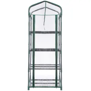 Hardys 4 Tier Mini Greenhouse - PVC Garden Growhouse with Reinforced Steel Frame, Easy Assembly, Thick PVC Cover, Roll Up Front