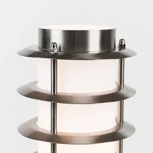 ValueLights Wharf Modern Integrated LED Outdoor Stainless Steel Bollard Lantern Post Light