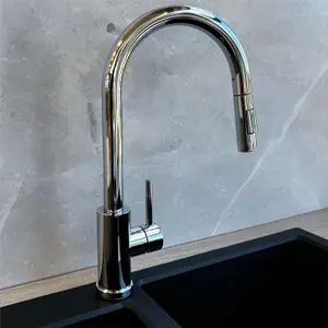 Liquida CT452CH Single Lever Pull Out Mono Mixer Chrome Kitchen Mixer Tap