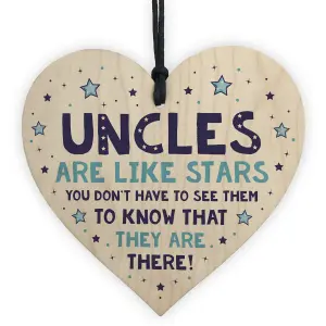 Red Ocean Novelty Uncle Gift From Niece Nephew Uncle Birthday Christmas Gift Wood Heart Plaque