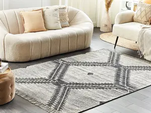 Cotton Area Rug 160 x 230 cm Black and White ARBAA