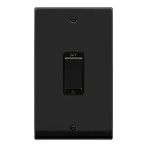 Matt Black 2 Gang Ingot Size 45A Switch - Black Trim - SE Home