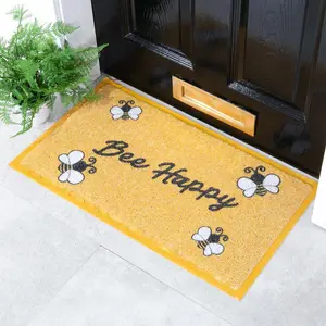 Bee Happy Minday W40 x L70 cm Non-Slip Indoor Outdoor Door Mat